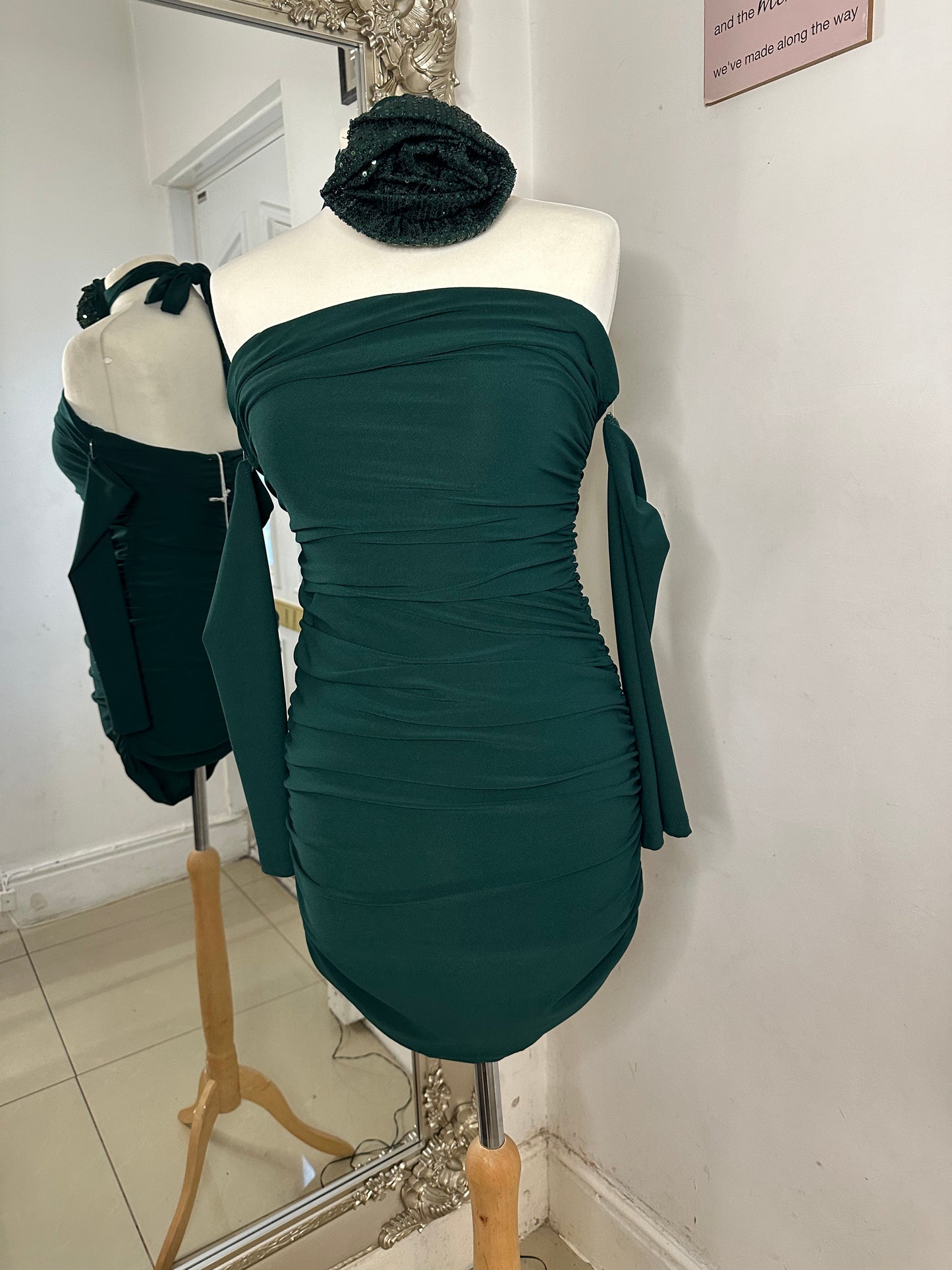 Ruched Corsage Mini Dress