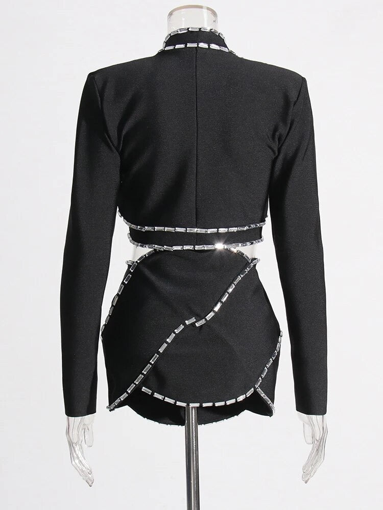‘Sheena’ Luxe Crystal Skirt Set