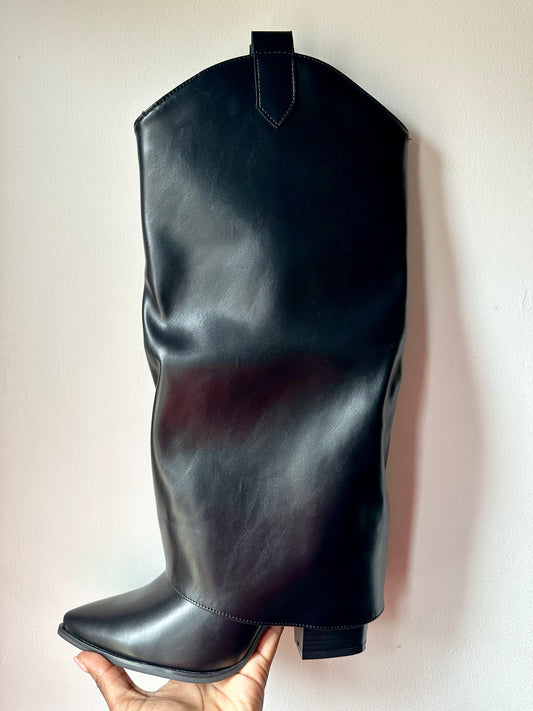 Black Fold Over Boots
