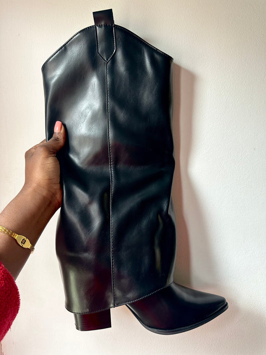 Black Fold Over Boots