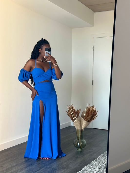 ‘Jasmine’ Blue Skirt Set
